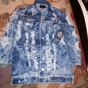 RIPPED BLUE JEAN JACKET